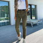 Amy™ | Pantalón chino de tiro alto estilo jogger
