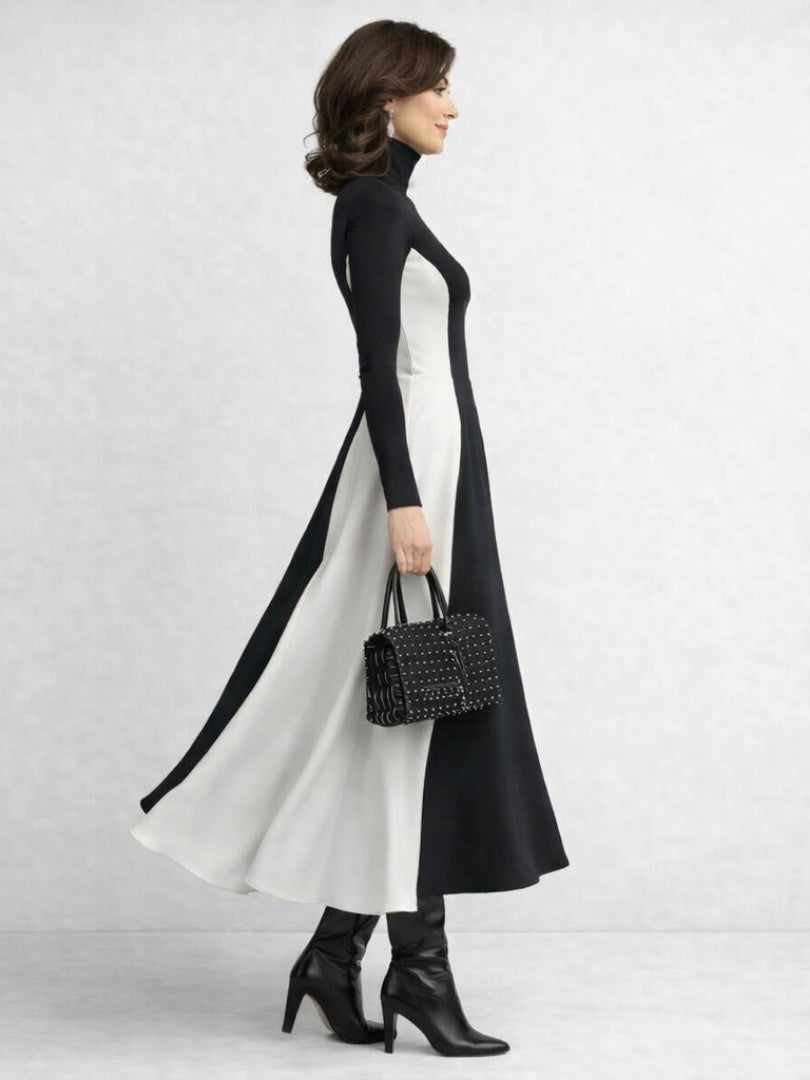 Juliana™ | Vestido largo de invierno con cuello alto y manga larga