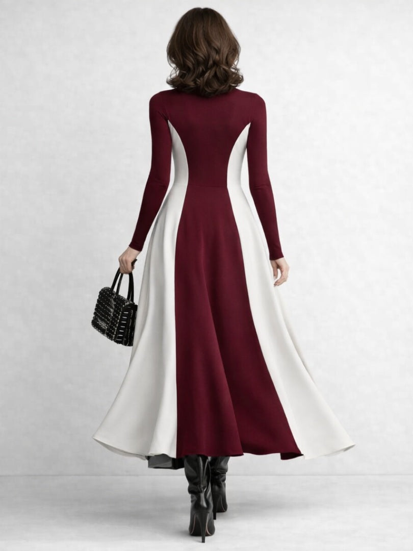 Juliana™ | Vestido largo de invierno con cuello alto y manga larga