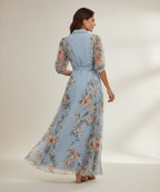 Piper™ | Vestido largo floral de invitada con cinturón