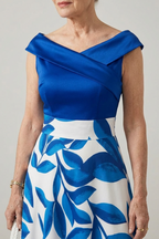 Reagan™ | Vestido largo palabra de honor con estampado floral