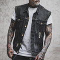 Emmett™ | Chaleco vaquero biker con botones dorados