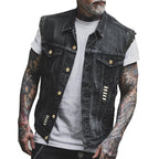 Emmett™ | Chaleco vaquero biker con botones dorados