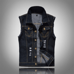 Emmett™ | Chaleco vaquero biker con botones dorados