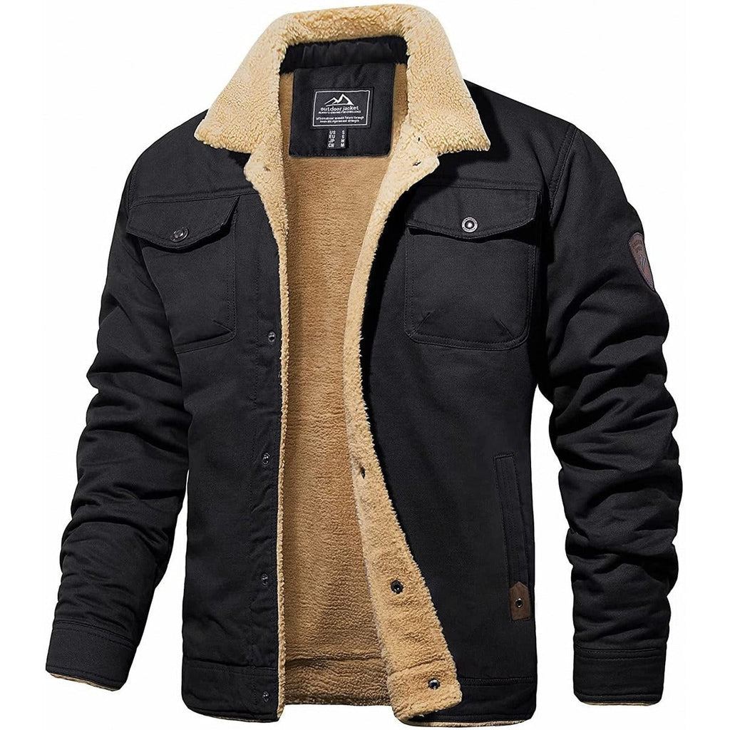 Walter™ | Chaqueta militar con forro de borreguito y bolsillos