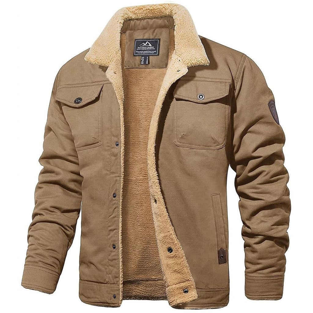 Walter™ | Chaqueta militar con forro de borreguito y bolsillos