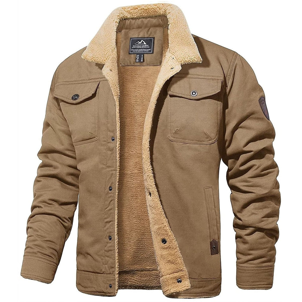Walter™ | Chaqueta militar con forro de borreguito y bolsillos