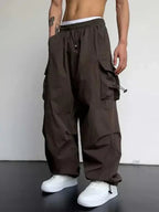 Micah™ | Pantalón cargo ancho de hombre con múltiples bolsillos