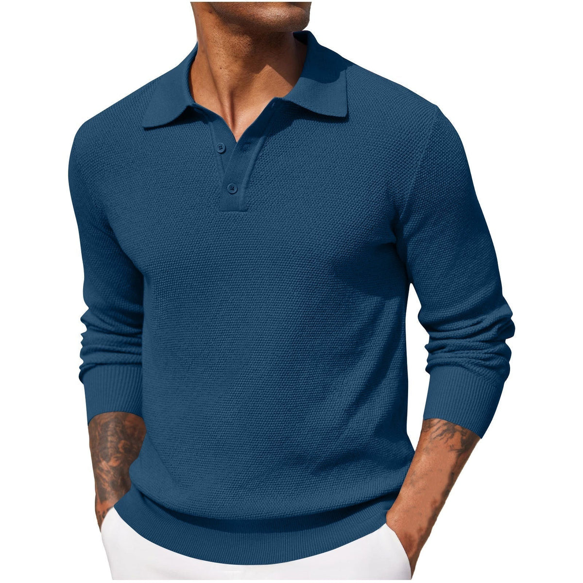 Weston™ | Polo de manga larga en punto texturizado