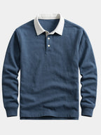 Graham™ | Polo de punto de manga larga con cuello en contraste