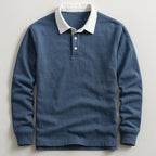 Graham™ | Polo de punto de manga larga con cuello en contraste
