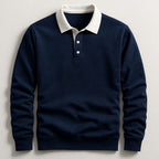 Graham™ | Polo de punto de manga larga con cuello en contraste