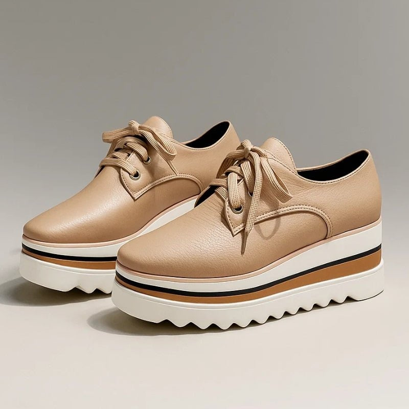 Ava™ | Zapatillas Oxford de piel con plataforma y cordones