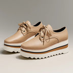 Ava™ | Zapatillas Oxford de piel con plataforma y cordones