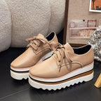 Ava™ | Zapatillas Oxford de piel con plataforma y cordones