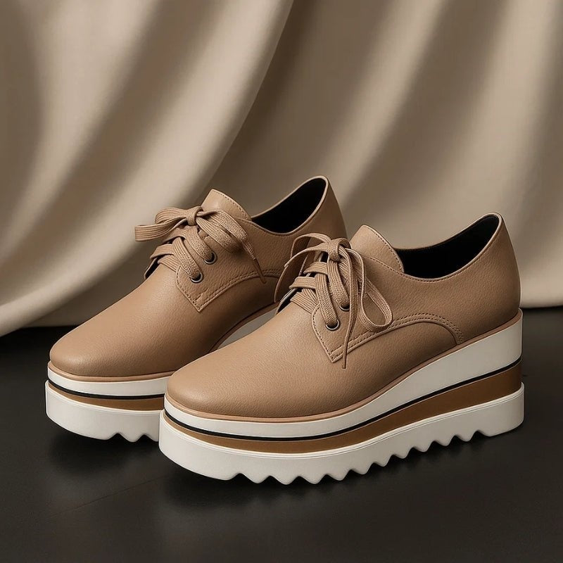 Ava™ | Zapatillas Oxford de piel con plataforma y cordones