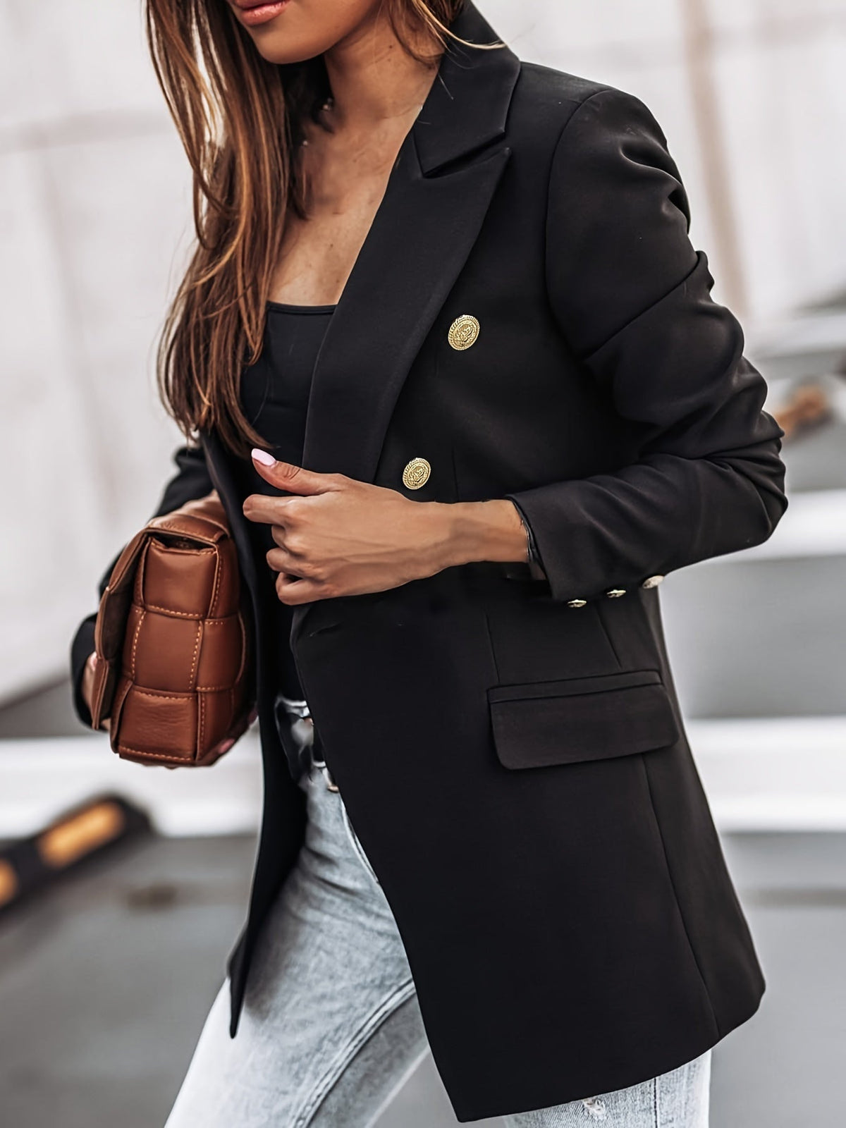 Colette™ | Blazer cruzado de manga larga