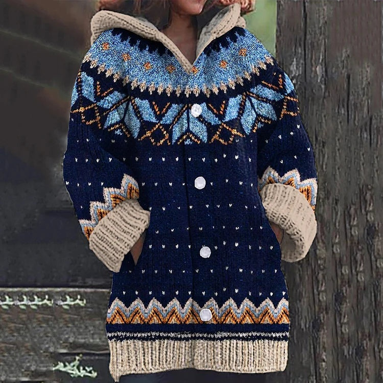 Allison™ | Jersey largo de rayas jacquard con capucha