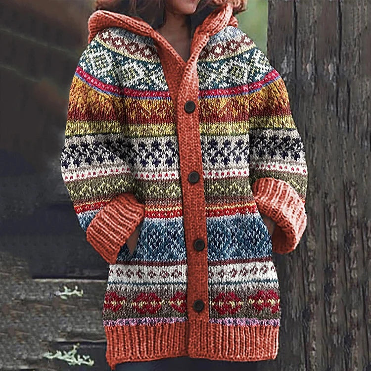 Allison™ | Jersey largo de rayas jacquard con capucha