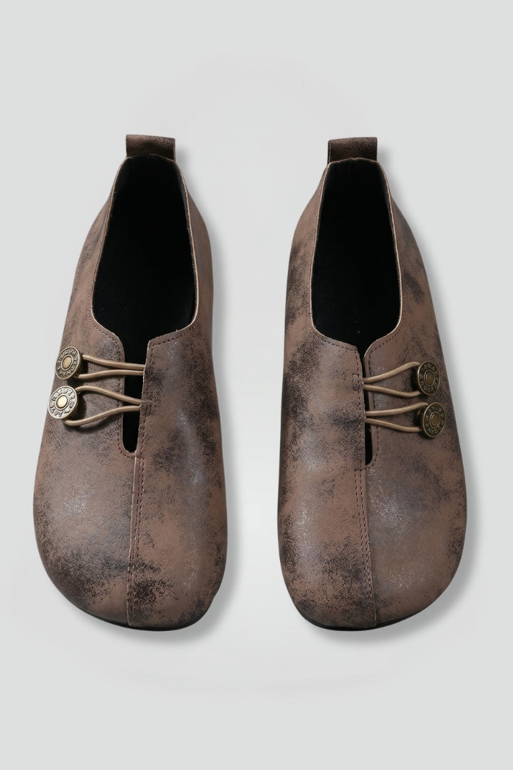 Hannah™ | Mocasines planos slip-on con elásticos y botones