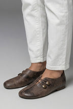 Hannah™ | Mocasines planos slip-on con elásticos y botones