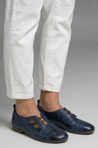 Hannah™ | Mocasines planos slip-on con elásticos y botones