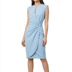 Nora™ | Vestido de cóctel drapeado sin mangas con escote keyhole