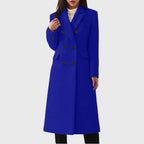 Madeline™ | Abrigo largo cruzado de mezcla de lana