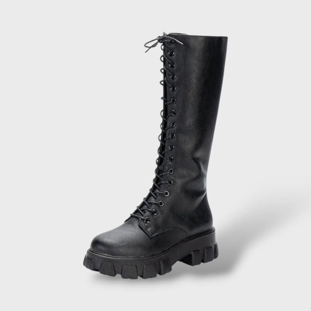 Kelsey™ | Botas militares altas con cordones y plataforma