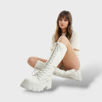 Kelsey™ | Botas militares altas con cordones y plataforma