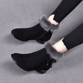 Genevieve™ | Botines de ante con pelo sintético y tacón bajo