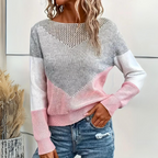 Jenna™ | Jersey de punto bicolor con detalle calado