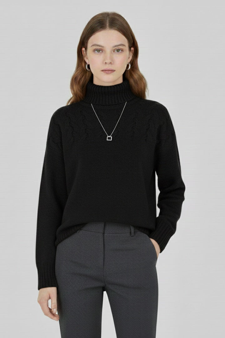 Nora™ | Jersey oversize de cuello alto con ochos