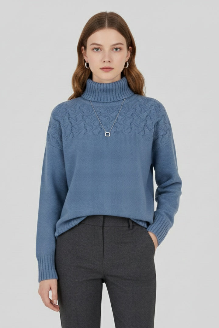 Nora™ | Jersey oversize de cuello alto con ochos