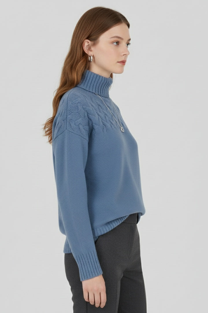 Nora™ | Jersey oversize de cuello alto con ochos