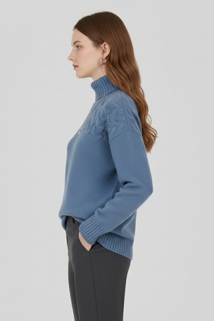 Nora™ | Jersey oversize de cuello alto con ochos