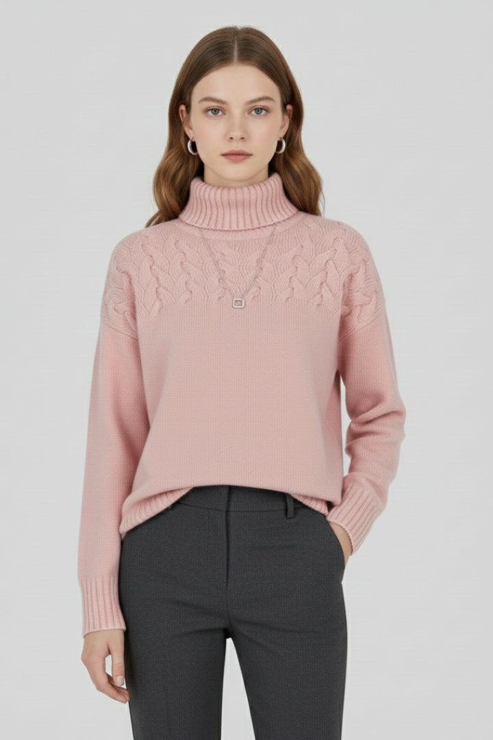 Nora™ | Jersey oversize de cuello alto con ochos