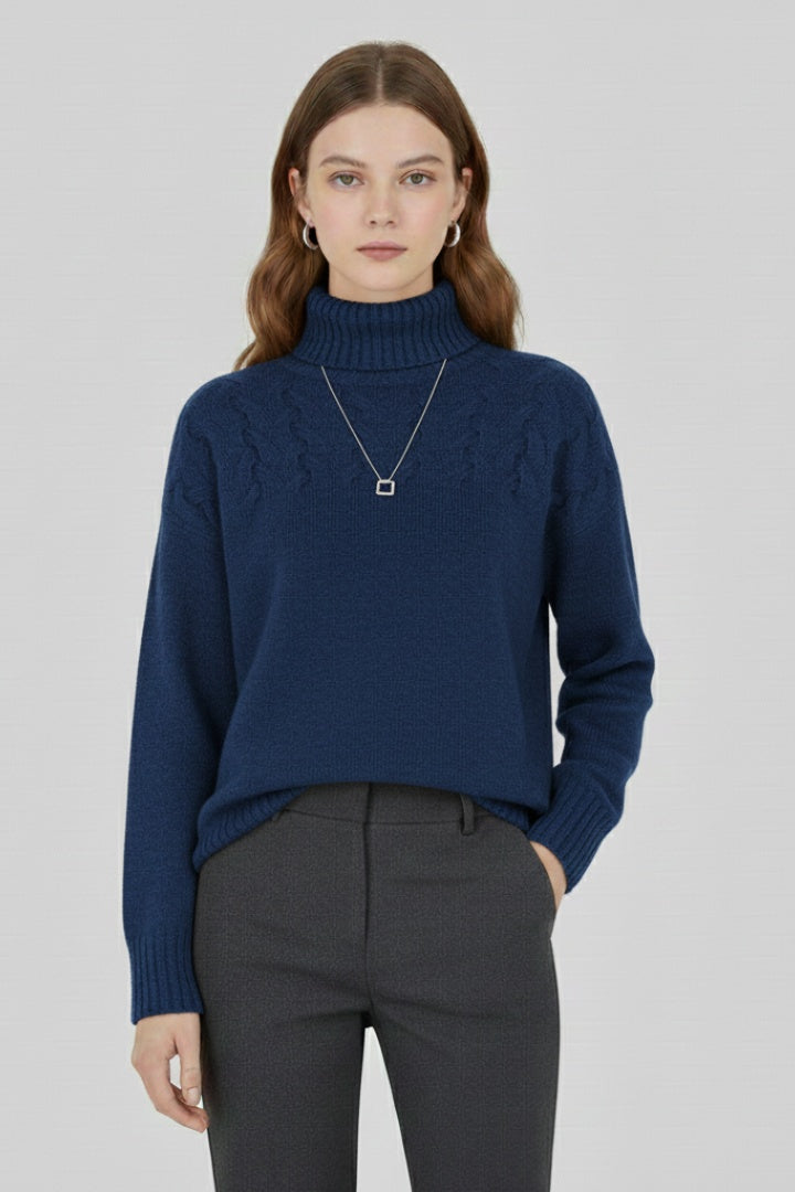 Nora™ | Jersey oversize de cuello alto con ochos