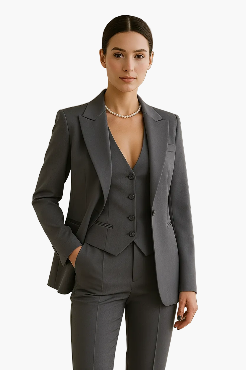 Camille™ | Traje de tres piezas con blazer, chaleco y pantalón