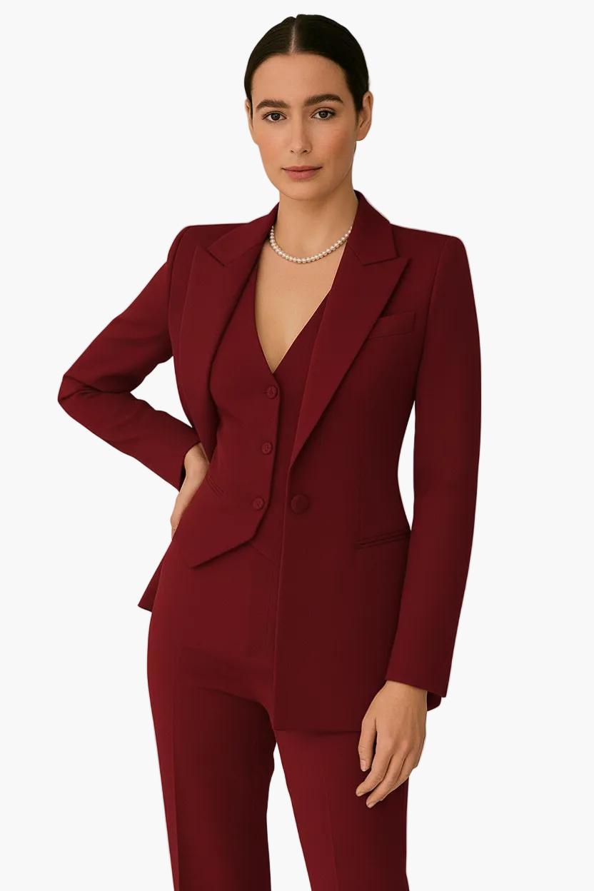 Camille™ | Traje de tres piezas con blazer, chaleco y pantalón