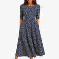 Allison™ | Vestido de invitada de otoño estampado con bolsillos