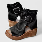 Sophie™ | Botas camperas de piel con cuña y hebillas