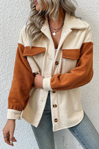 Hannah™ | Chaqueta de borreguito bicolor con bolsillos