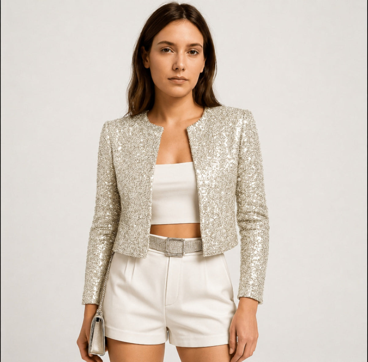 Sophie™ | Chaqueta corta de lentejuelas estilo blazer de fiesta
