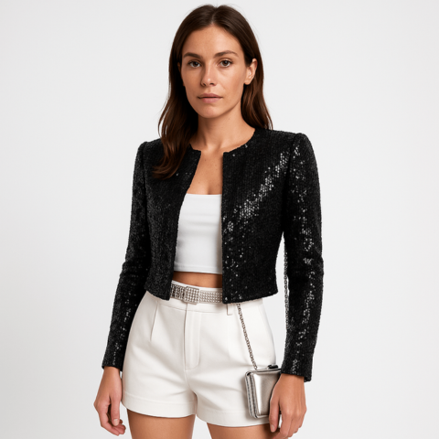 Sophie™ | Chaqueta corta de lentejuelas estilo blazer de fiesta
