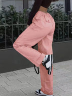 Elise™ | Pantalón cargo de polipiel de tiro alto