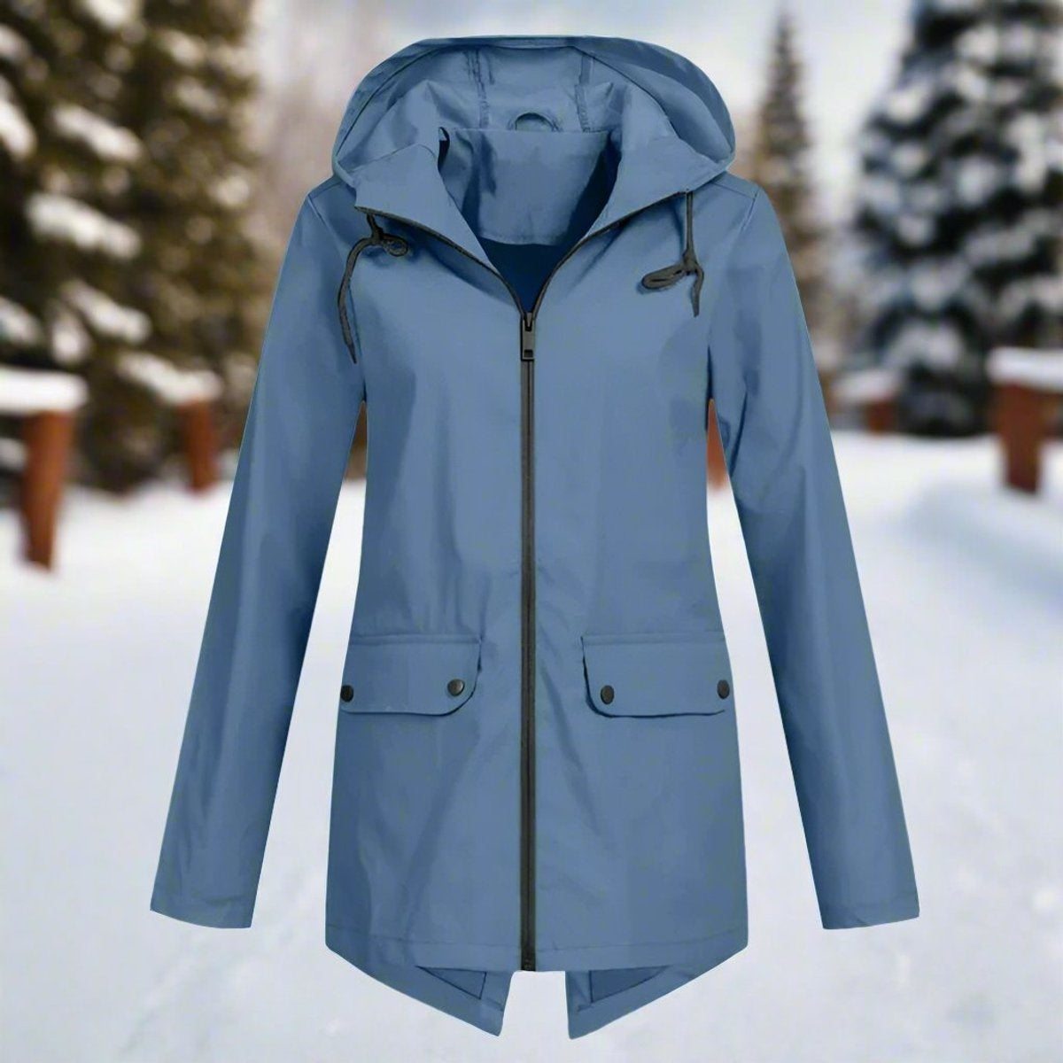Grace™ | Parka impermeable larga con capucha
