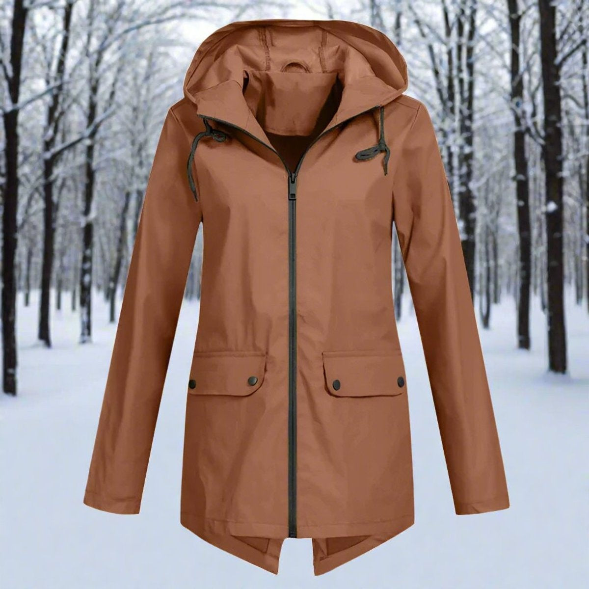 Grace™ | Parka impermeable larga con capucha