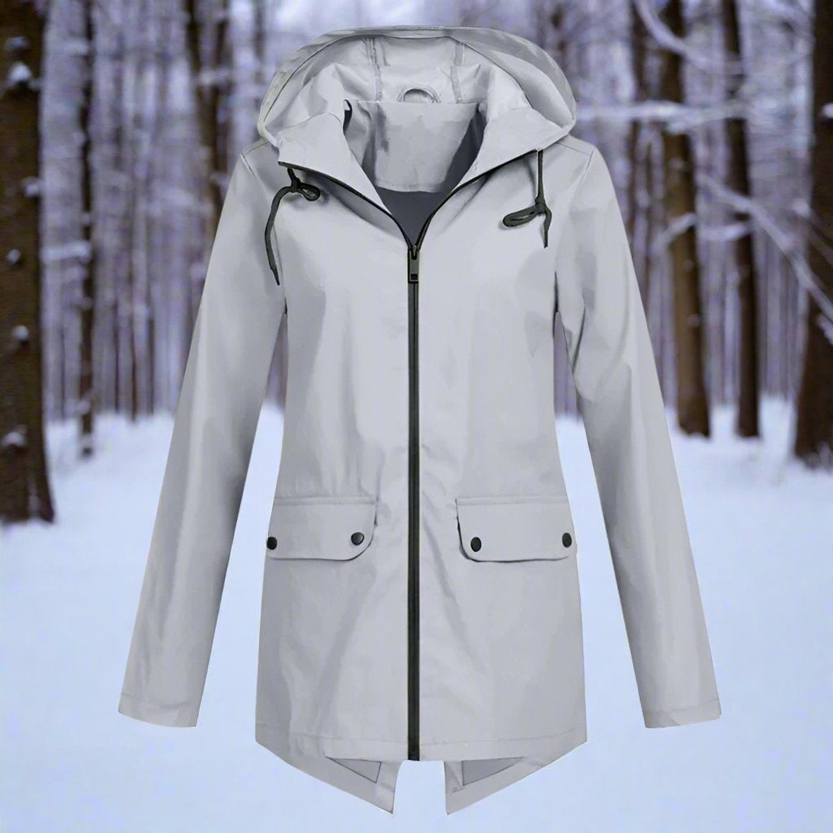 Grace™ | Parka impermeable larga con capucha
