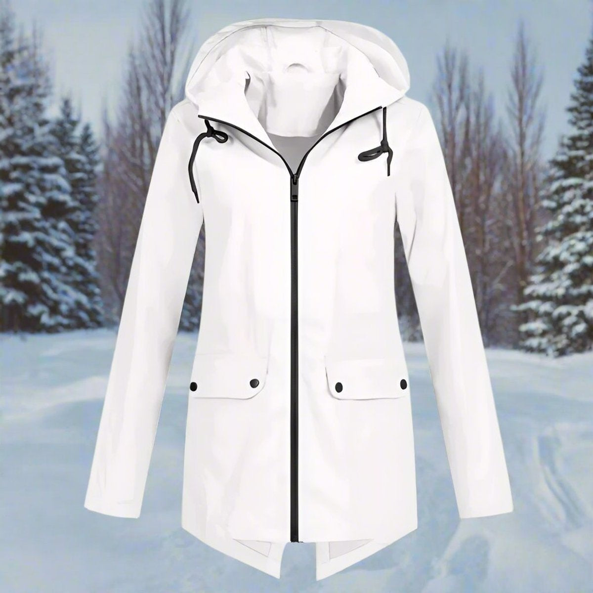 Grace™ | Parka impermeable larga con capucha
